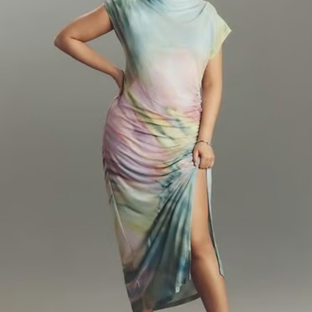 Anthropologie Pastel Tie-Dye Maxi Dress
